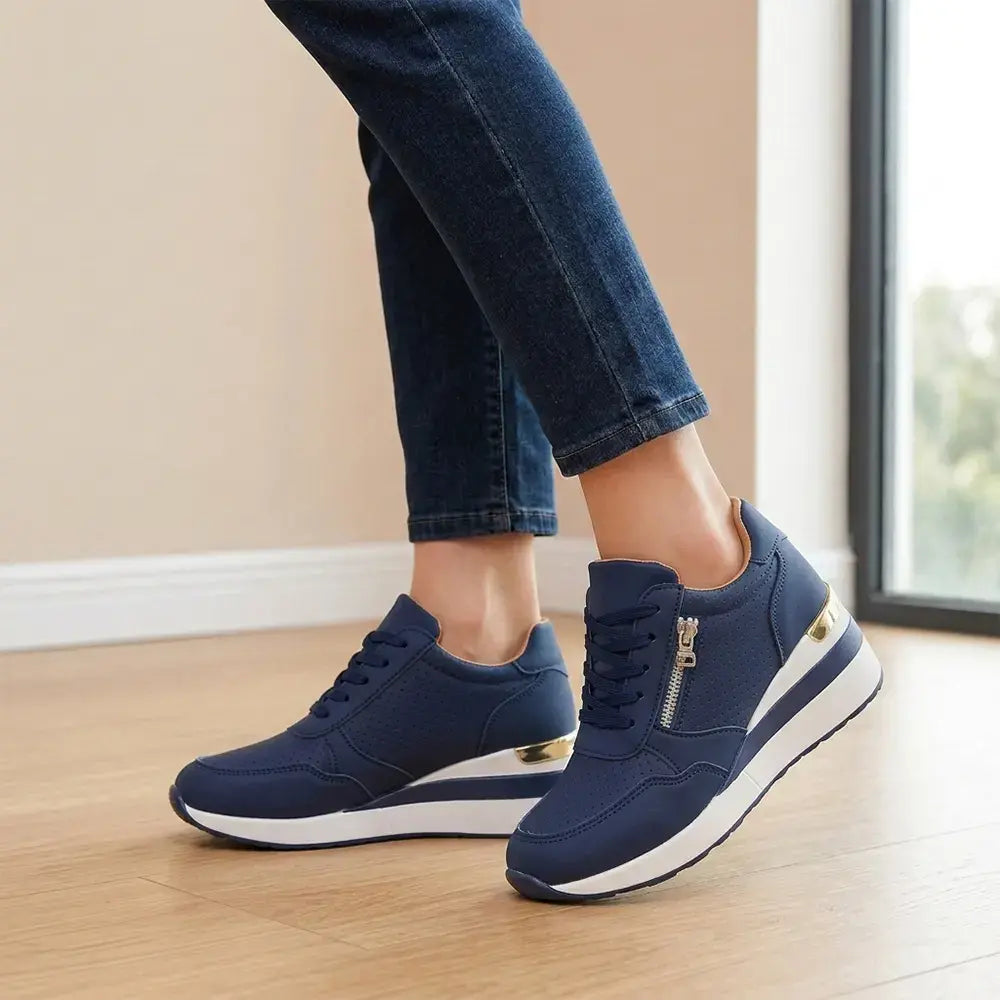 👟【36-43】Tenisky na klinovom podpätku pre väčšie veľkosti – Ľahké topánky na platforme pre každodenné nosenie – Pohodlná obuv na chôdzu a cvičenie