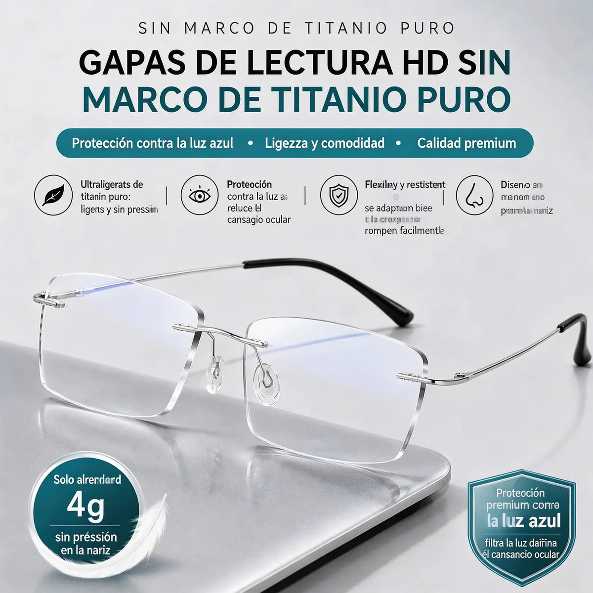 👓 Gafas profesionales al aire, de alta calidad, ultraligeras y de gran transparencia, con protección contra la luz azul. Diseño unisex. ✨