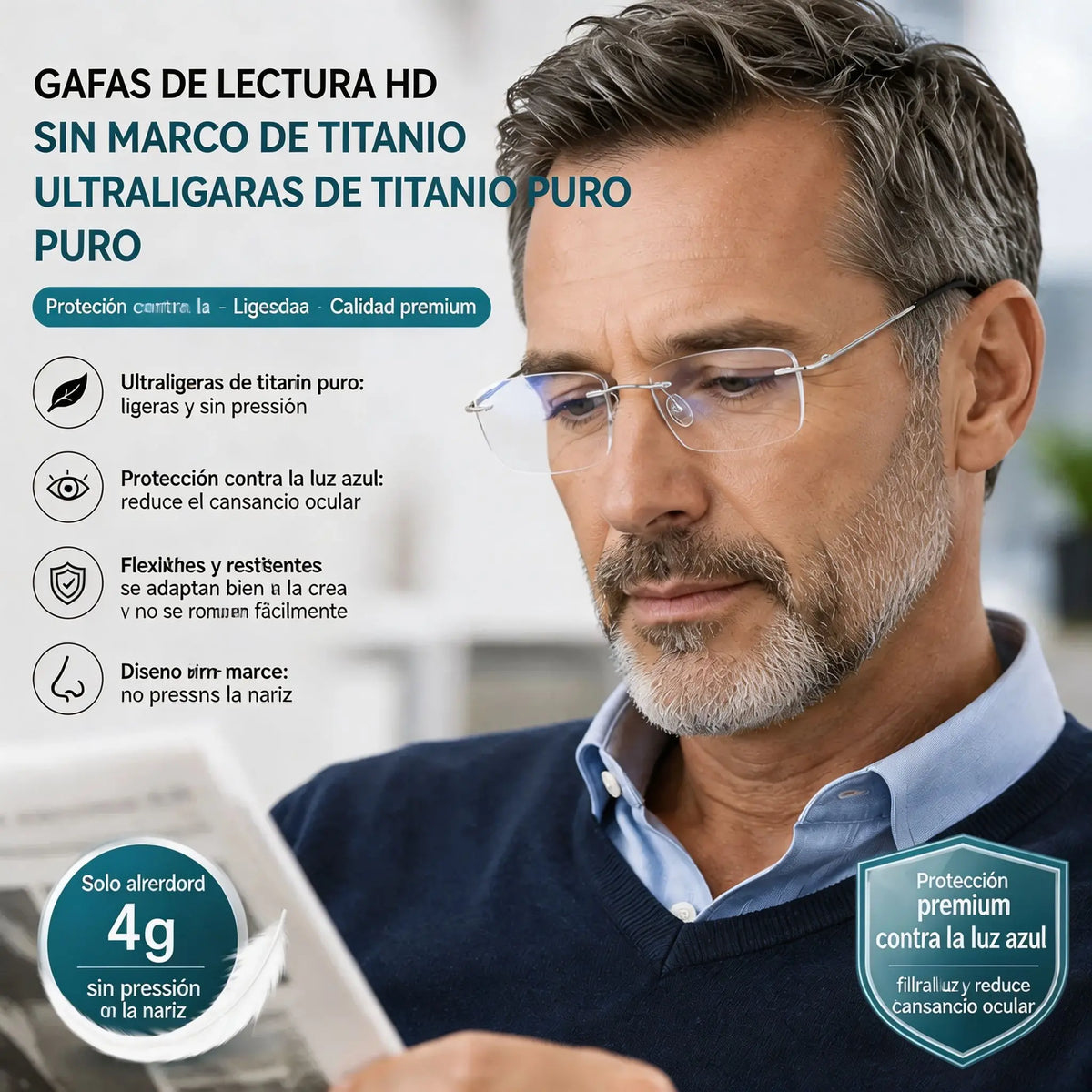 👓 Gafas profesionales al aire, de alta calidad, ultraligeras y de gran transparencia, con protección contra la luz azul. Diseño unisex. ✨