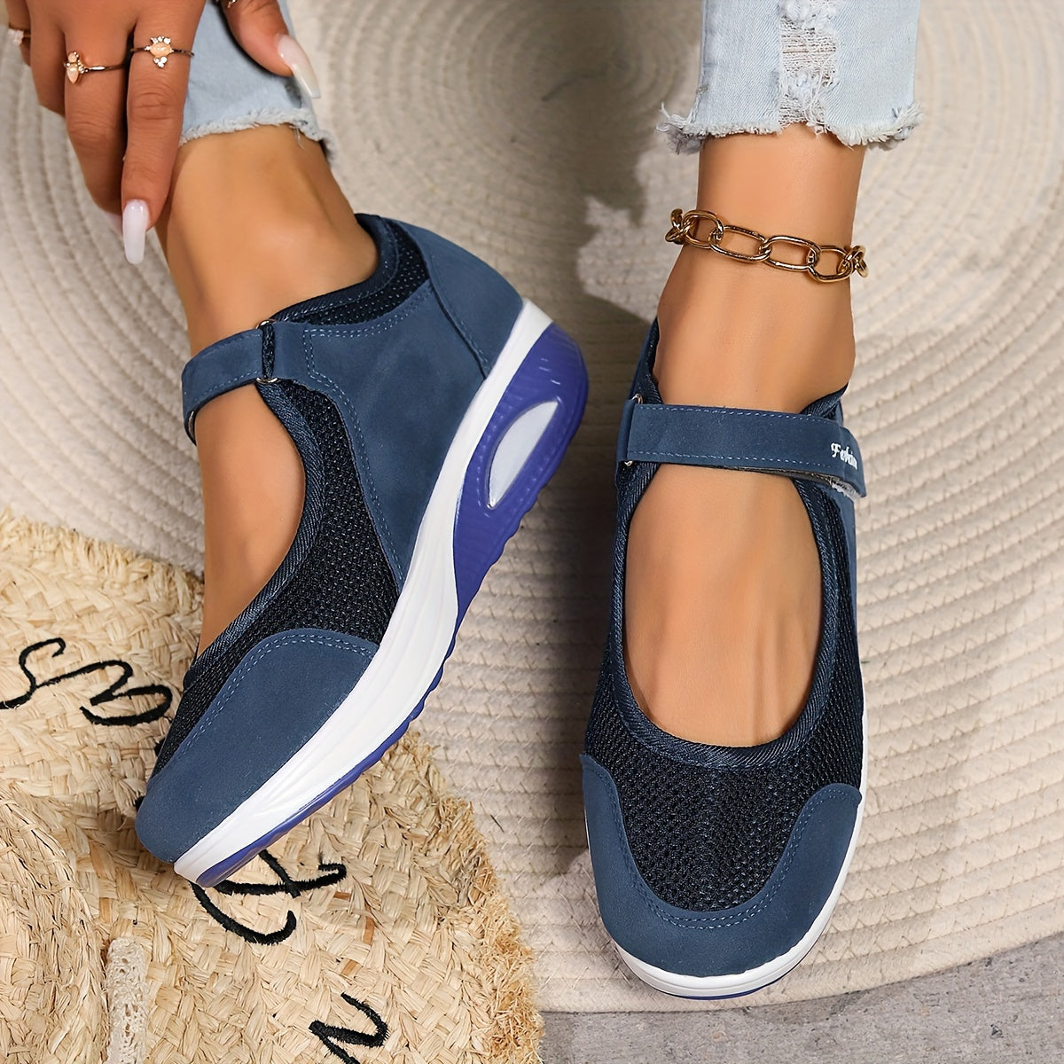 🔥✨【50% zľava 🔥】【35-43】Dámske pohodlné tenisky so sieťovinou a hrubou podrážkou