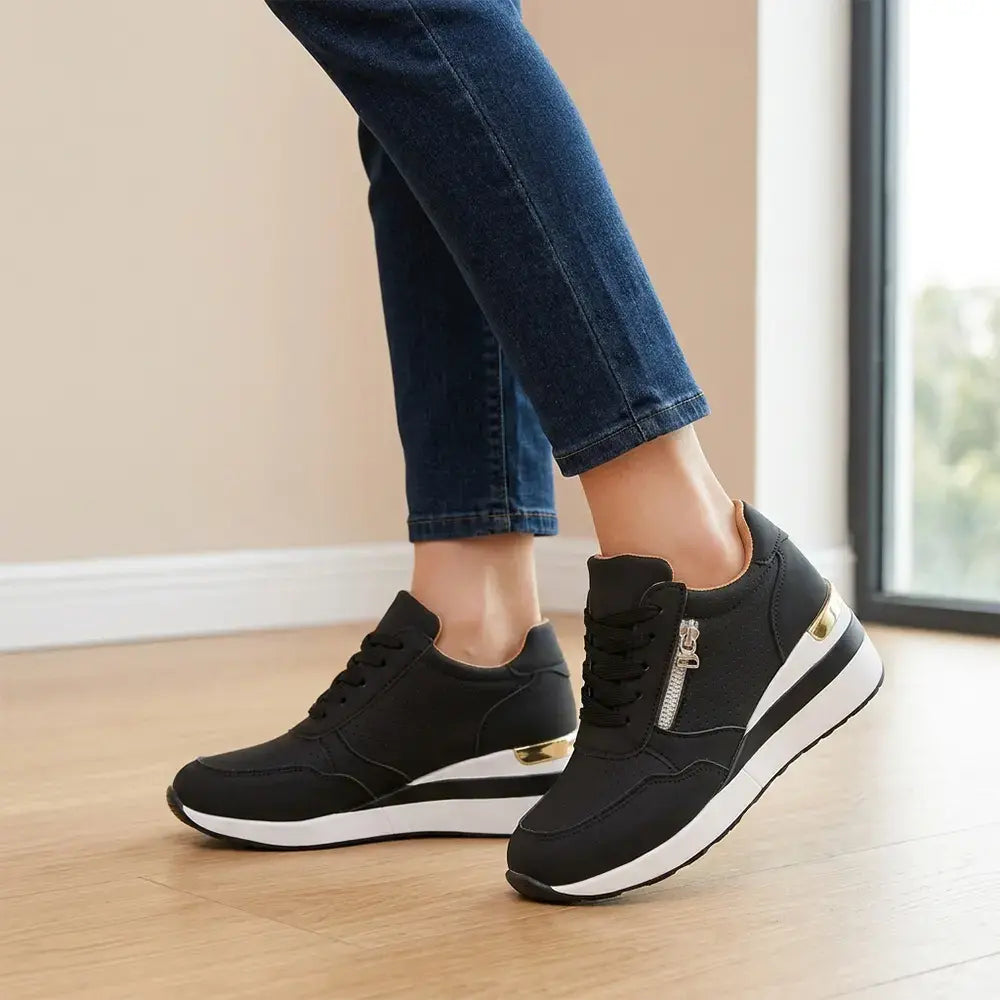 👟【36-43】Tenisky na klinovom podpätku pre väčšie veľkosti – Ľahké topánky na platforme pre každodenné nosenie – Pohodlná obuv na chôdzu a cvičenie