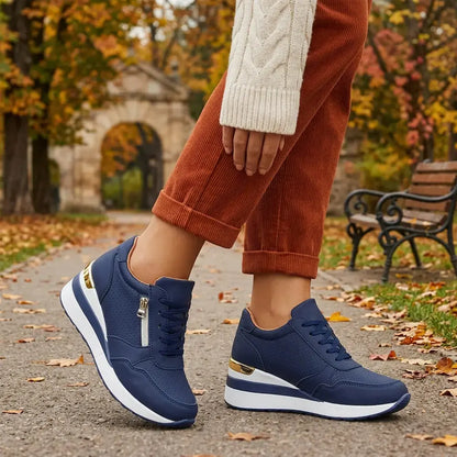 👟【36-43】Tenisky na klinovom podpätku pre väčšie veľkosti – Ľahké topánky na platforme pre každodenné nosenie – Pohodlná obuv na chôdzu a cvičenie