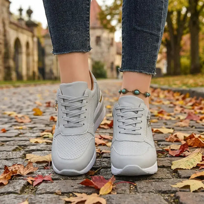 👟【36-43】Tenisky na klinovom podpätku pre väčšie veľkosti – Ľahké topánky na platforme pre každodenné nosenie – Pohodlná obuv na chôdzu a cvičenie