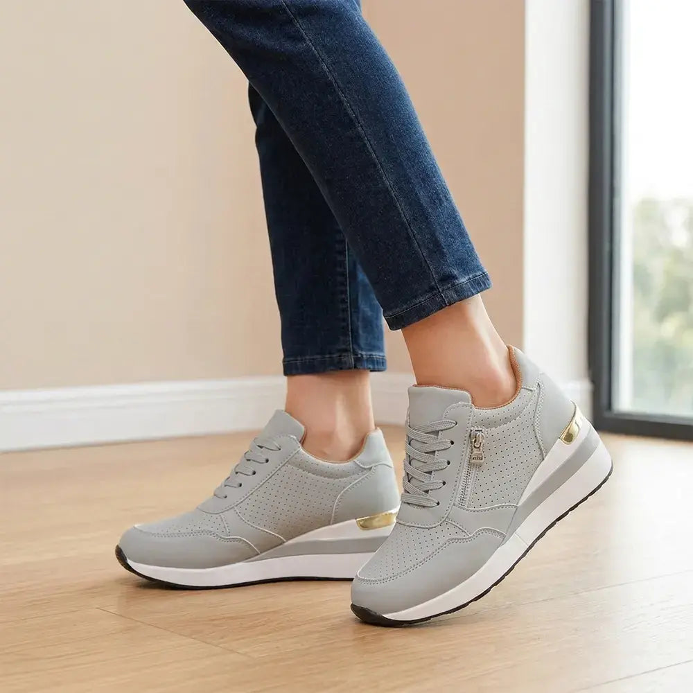 👟【36-43】Tenisky na klinovom podpätku pre väčšie veľkosti – Ľahké topánky na platforme pre každodenné nosenie – Pohodlná obuv na chôdzu a cvičenie