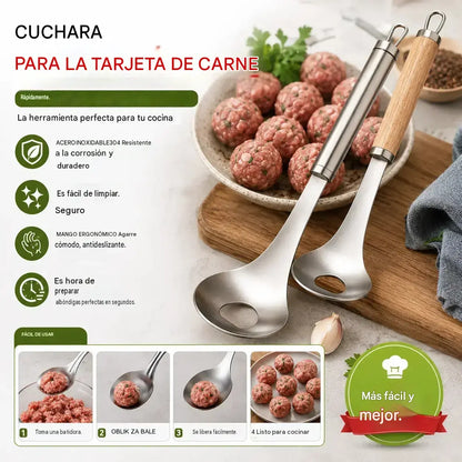 🍖 【Paquete de 2】Molde para albóndigas de acero inoxidable 304 – Perfecto para preparar albóndigas de carne y pescado, ideal para cocinar en casa 🥄
