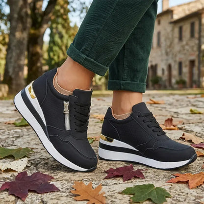 👟【36-43】Tenisky na klinovom podpätku pre väčšie veľkosti – Ľahké topánky na platforme pre každodenné nosenie – Pohodlná obuv na chôdzu a cvičenie