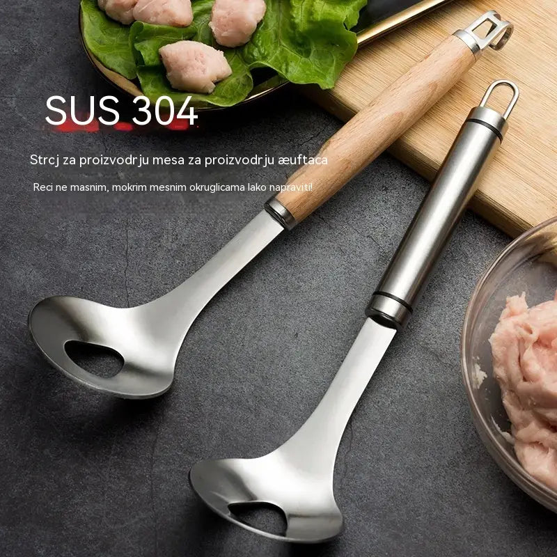 🍖 【Paquete de 2】Molde para albóndigas de acero inoxidable 304 – Perfecto para preparar albóndigas de carne y pescado, ideal para cocinar en casa 🥄